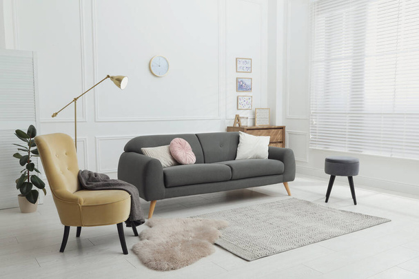 Comfortable sofa in modern living room. Interior design - Photo, Image