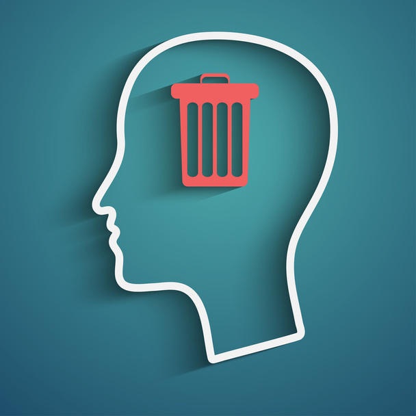 Голова с мусором
 - Вектор,изображение