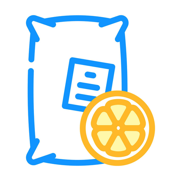 citromsav színű ikon vektor. citromsav jel. izolált szimbólum illusztráció - Vektor, kép