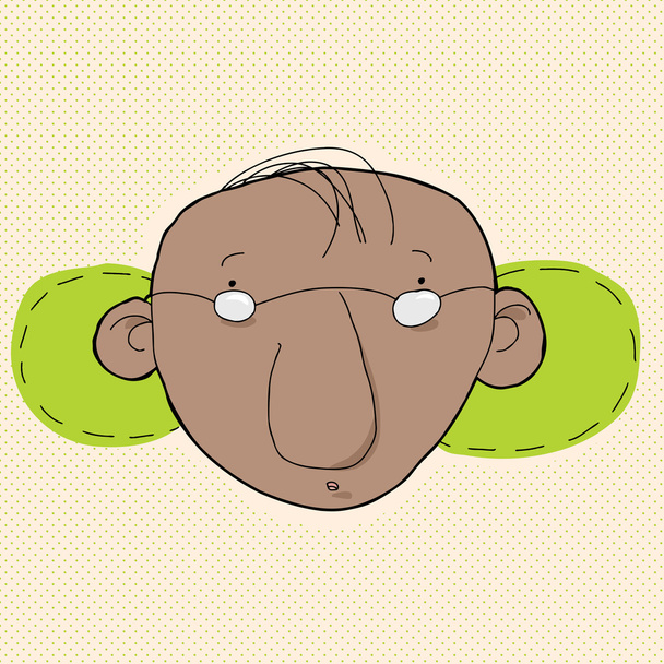 Uomo con verde dietro le orecchie
 - Vettoriali, immagini