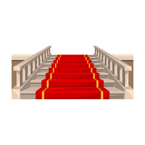 Ícone do vetor da escadaria icon.Cartoon vetor isolado na escada de fundo branco. - Vetor, Imagem