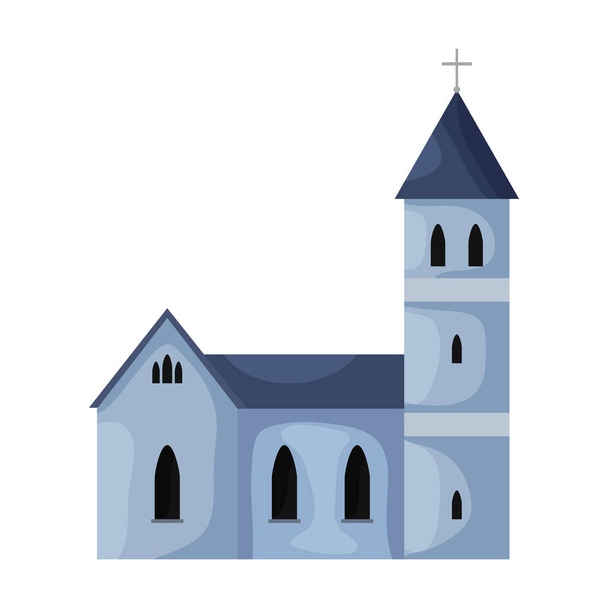 教会のベクトルアイコン白い背景の教会に隔離された漫画のベクトルアイコン. - ベクター画像