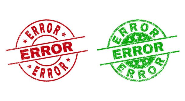 ERROR Round Watermarks with Distress Surface - Vetor, Imagem