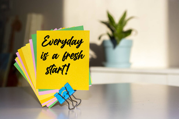 Motivational and inspirational quotes - Everyday is a new start. - Фото, изображение