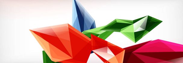 Vector triângulos 3d e pirâmides fundo abstrato para apresentações de negócios ou tecnologia, cartazes de internet ou capas de brochura web - Vetor, Imagem