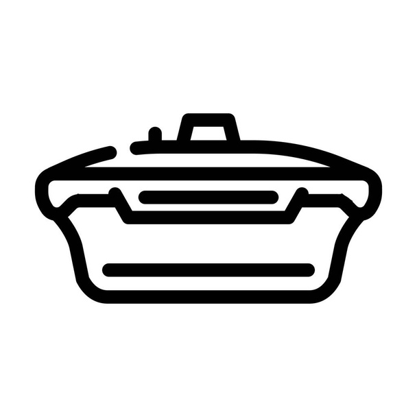 vettore icona linea scatola pranzo vuoto. segno del cestino del pranzo vuoto. isolata contorno simbolo nero illustrazione - Vettoriali, immagini