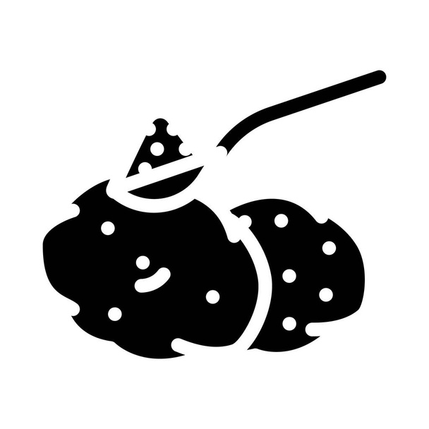 aditivos alimentares de amido vetor ícone glifo. sinal de aditivos alimentares de amido. contorno isolado símbolo ilustração preta - Vetor, Imagem
