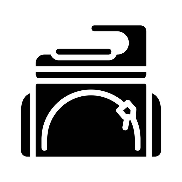 borsa da pranzo sportiva vettore icona glifo. segno del sacchetto del pranzo sportivo. isolata contorno simbolo nero illustrazione - Vettoriali, immagini