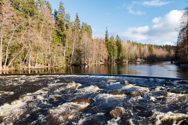Dam and threshold on the river Jokelanjoki, Kouvola, Finland - Photo, Image