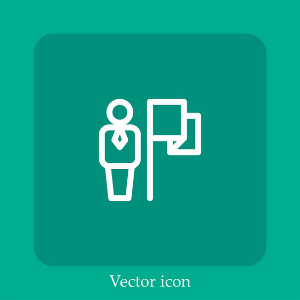 leider vector pictogram lineair icon.Line met bewerkbare slag - Vector, afbeelding
