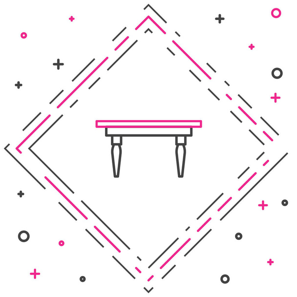 Ligne Icône de table en bois isolé sur fond blanc. Concept de contour coloré. Illustration vectorielle. - Vecteur, image