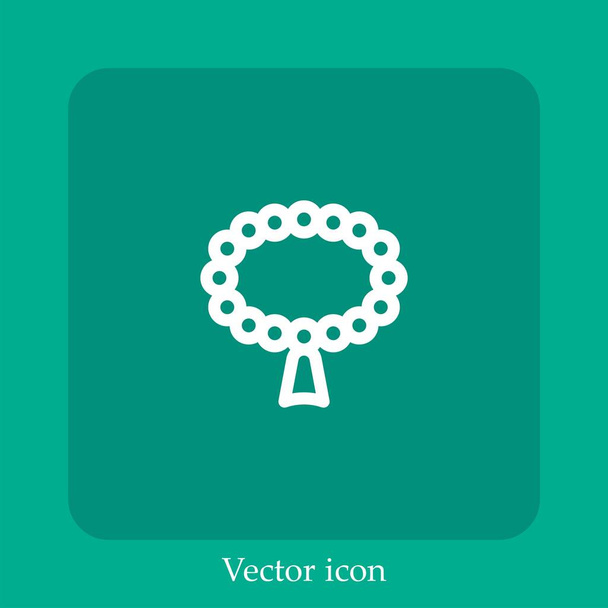 Abalorios icono vectorial icon.Line lineal con carrera editable - Vector, Imagen