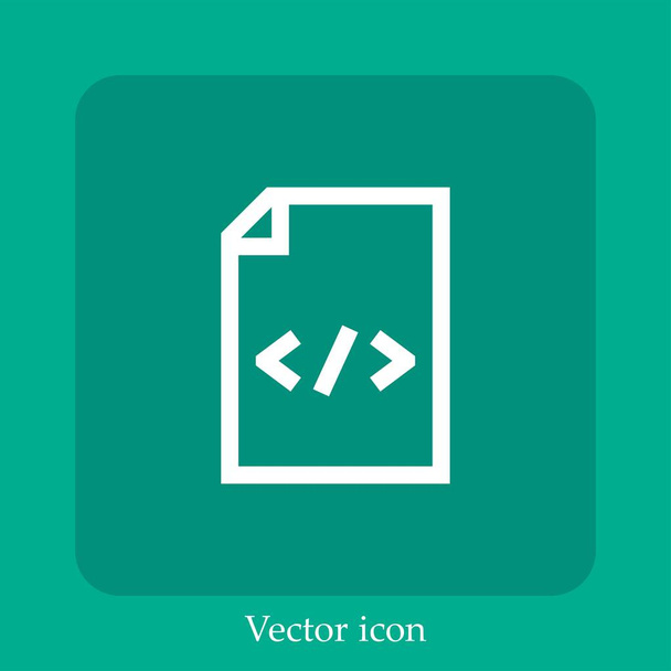html ícone do vetor de arquivo linear icon.Line com curso editável - Vetor, Imagem