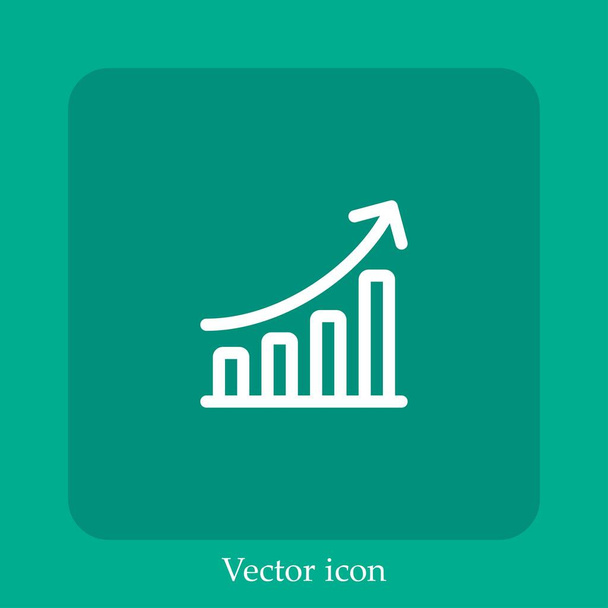 diagram vektor ikon lineáris ikon.Line szerkeszthető stroke - Vektor, kép