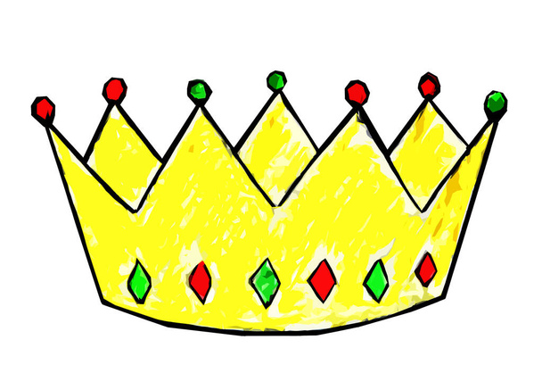 Image graphique de la couronne sur un microphone blanc - Photo, image