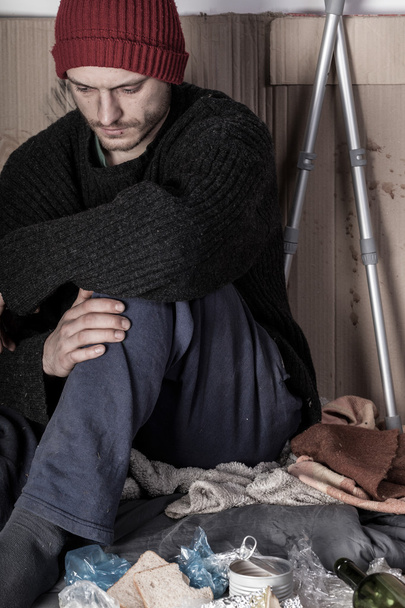 Homeless and depressed man - Foto, afbeelding