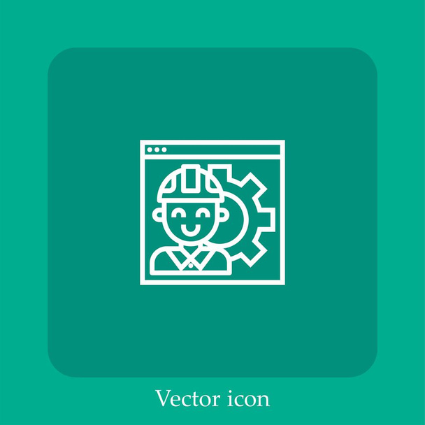 icône vectorielle d'ingénierie icône linéaire. Ligne avec course modifiable - Vecteur, image