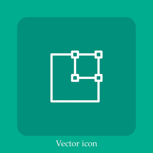 alineación derecha icono vectorial icon.Line lineal con carrera editable - Vector, Imagen