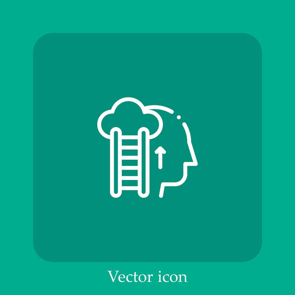 ambición icono vectorial icono lineal.Línea con carrera editable - Vector, Imagen