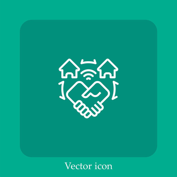 Handshake-Vektorsymbol lineare icon.Line mit editierbarem Strich - Vektor, Bild