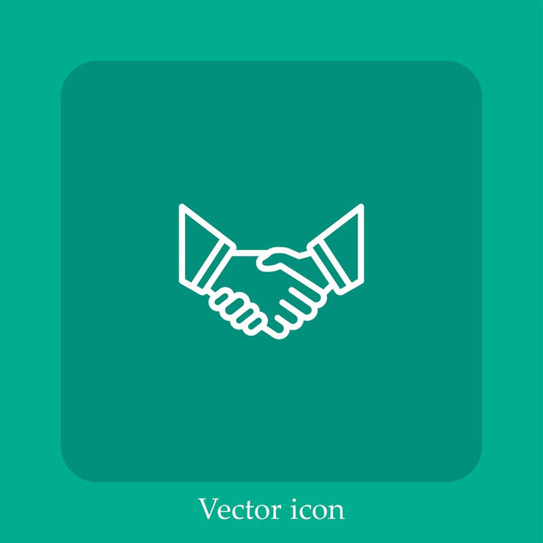 Deal vektor ikon lineáris ikon.Line szerkeszthető stroke - Vektor, kép