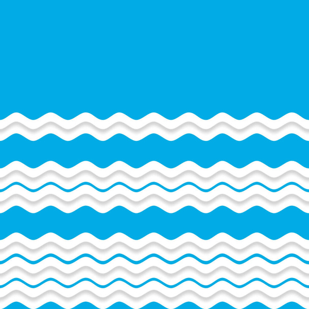 波型波型波。抽象的な青の背景。ベクトル背景。波型の波型のシームレスなパターン. - 写真・画像