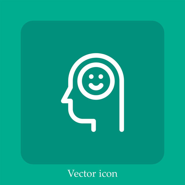 positiivinen ajattelu vektori kuvake lineaarinen icon.Line muokattavissa aivohalvaus - Vektori, kuva