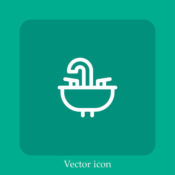 sink vector icon linear icon.Line with Editable stroke - Vector, Image
