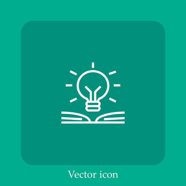 tudás vektor ikon lineáris ikon.Line szerkeszthető stroke - Vektor, kép