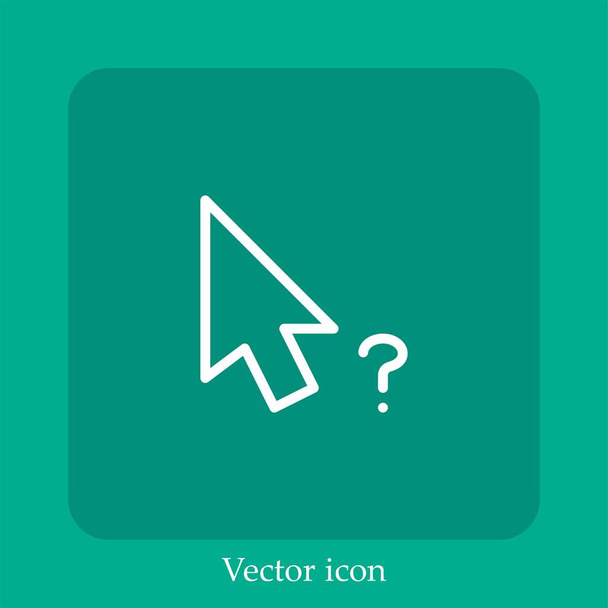 icono del vector del cursor icono lineal.Línea con carrera editable - Vector, Imagen