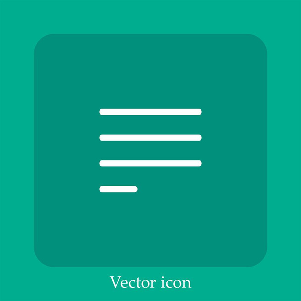 izquierda alinear icono vectorial icon.Line lineal con carrera editable - Vector, Imagen