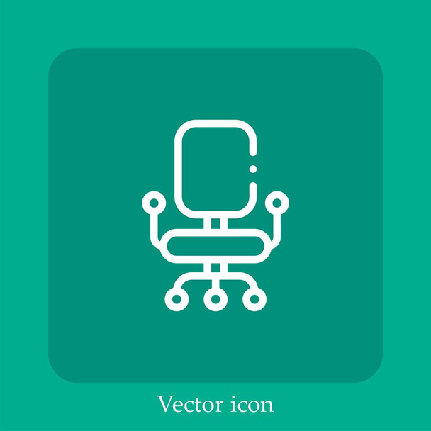 icono de vector de silla icon.Line lineal con carrera editable - Vector, imagen