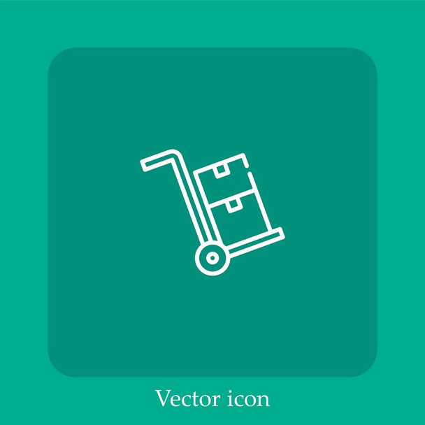 box vector icon linear icon.Line with Editable stroke - Вектор,изображение