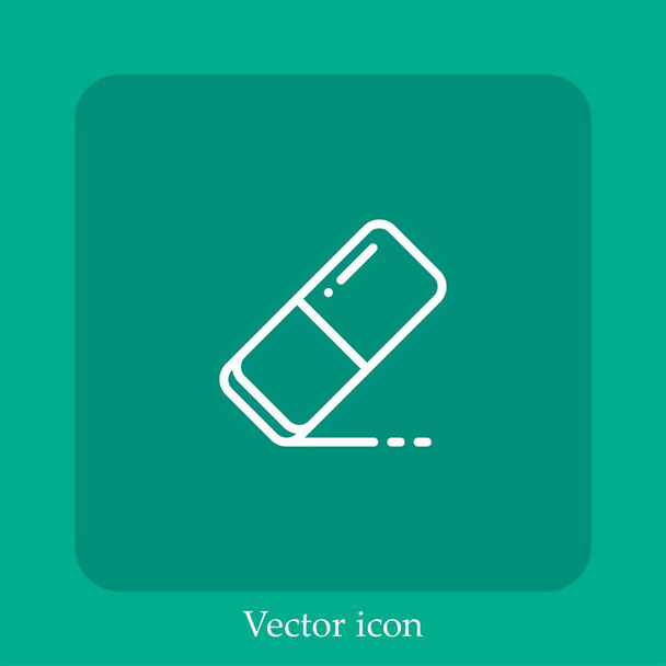 ícone de vetor de borracha linear icon.Line com curso editável - Vetor, Imagem