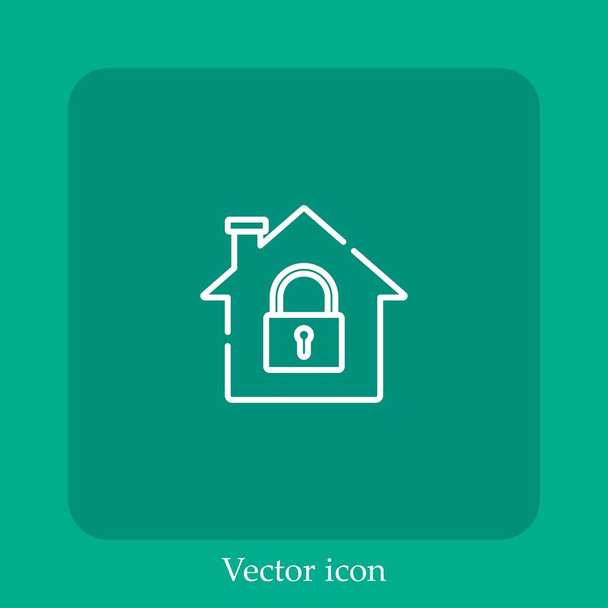 icono de vector de casa inteligente icon.Line lineal con carrera editable - Vector, imagen