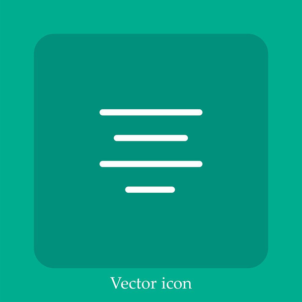 centro alinear icono vectorial icon.Line lineal con carrera editable - Vector, Imagen