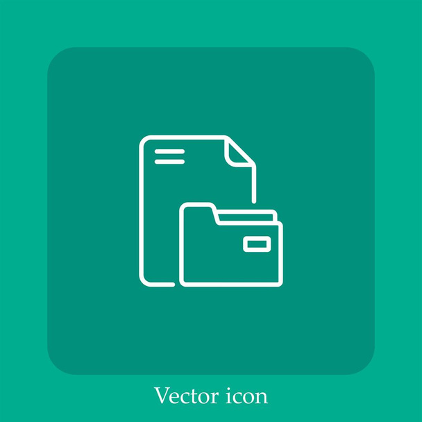 icône vectorielle de fichier icône linéaire.Ligne avec trait modifiable - Vecteur, image