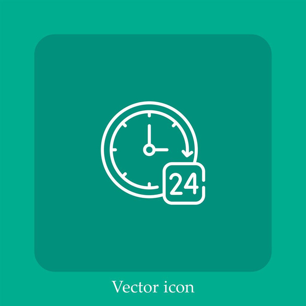 ícone vetorial horas linear icon.Line com curso Editável - Vetor, Imagem