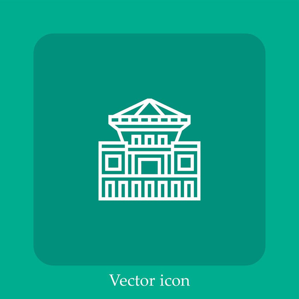 construção ícone vetor linear icon.Line com curso Editável - Vetor, Imagem