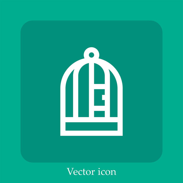 icona vettoriale a gabbia icon.Line lineare con tratto modificabile - Vettoriali, immagini