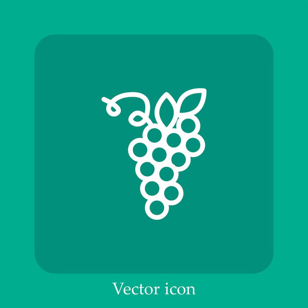 Vektorová ikona hroznů lineární ikonou.Čára s upravitelným tahem - Vektor, obrázek