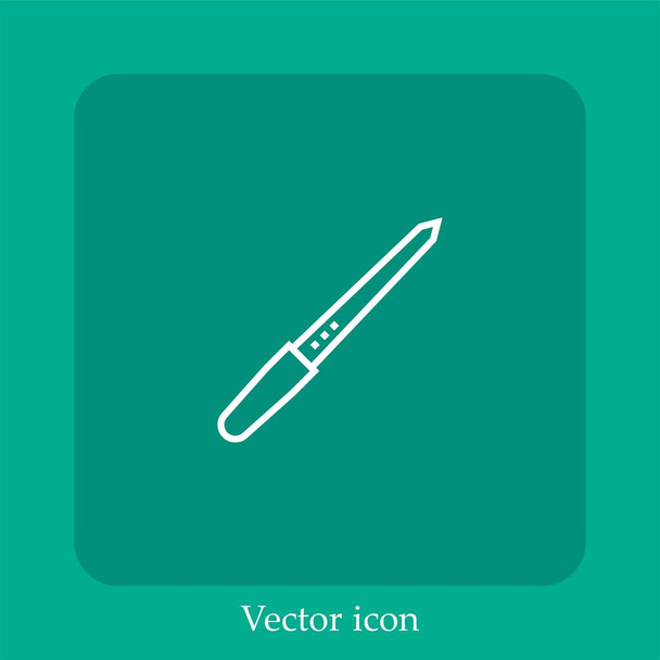 icono de vector de lima de uñas icon.Line lineal con trazo editable - Vector, Imagen