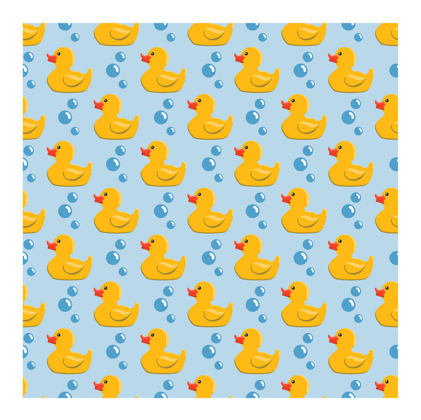 Vector image. Background of a rubber duck. Seamless image. - Vetor, Imagem