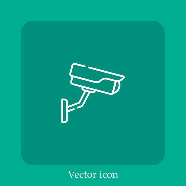 cctv vektorová ikona lineární ikona.Čára s upravitelným tahem - Vektor, obrázek