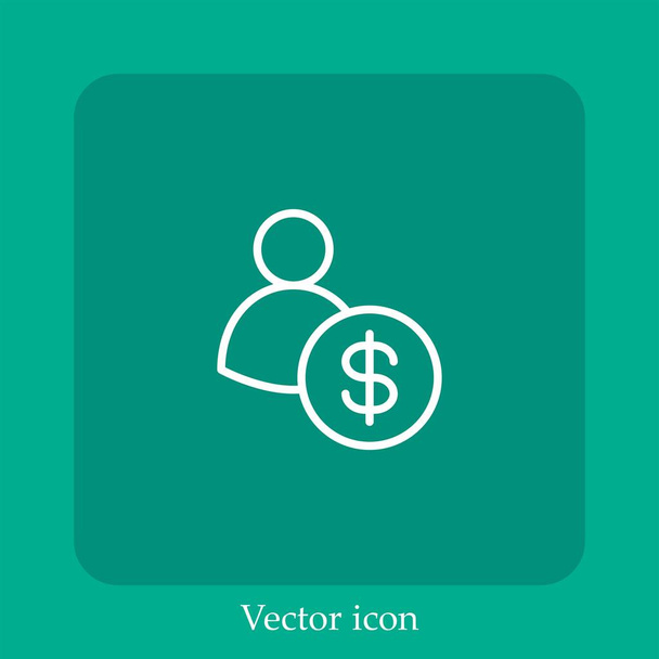 icône vectorielle argent icône linéaire.Ligne avec course modifiable - Vecteur, image
