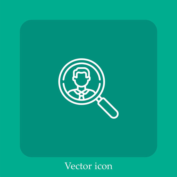 ícone de vetor de busca de trabalho linear icon.Line com curso editável - Vetor, Imagem