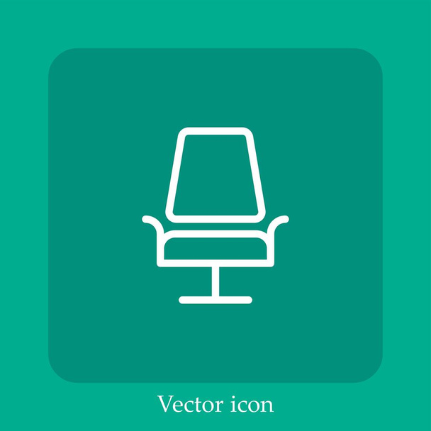 icona della sedia vettoriale icona lineare. Linea con corsa modificabile - Vettoriali, immagini