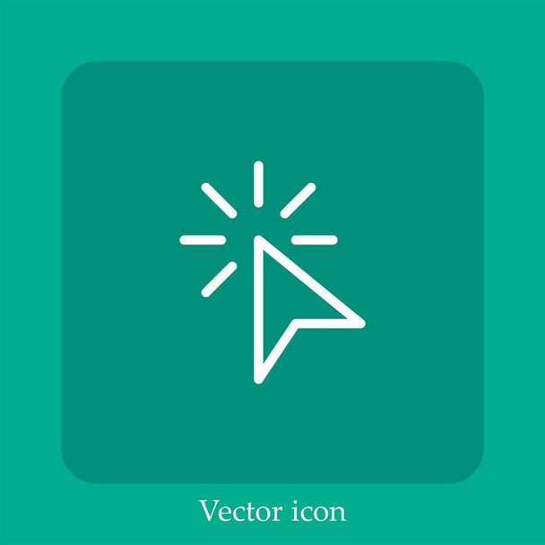 Cliquez sur icône vectorielle icône linéaire.Ligne avec trait modifiable - Vecteur, image