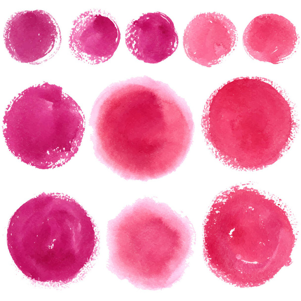Set of watercolor blobs, isolated on white background. Vector illustration - Vektor, kép