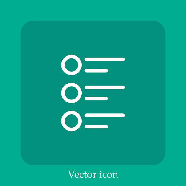 list vector icon linear icon.Line con carrera editable - Vector, Imagen